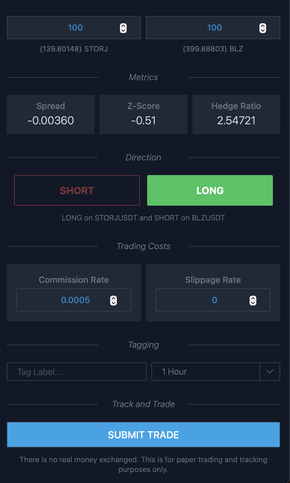 Simulated Trade
